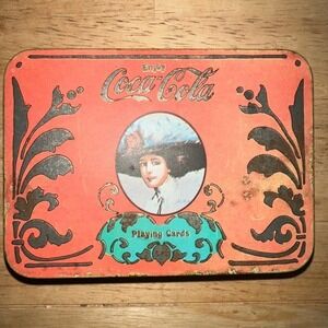 Vintage Coca Cola Advertising Playing Cards Tin Box